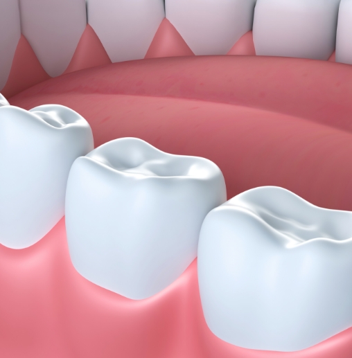 Illustrated row of white teeth